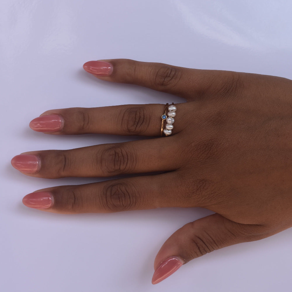 Gold Pearl Accent Ring