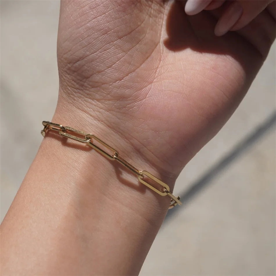 Minimalist Paperclip Chain Bracelet