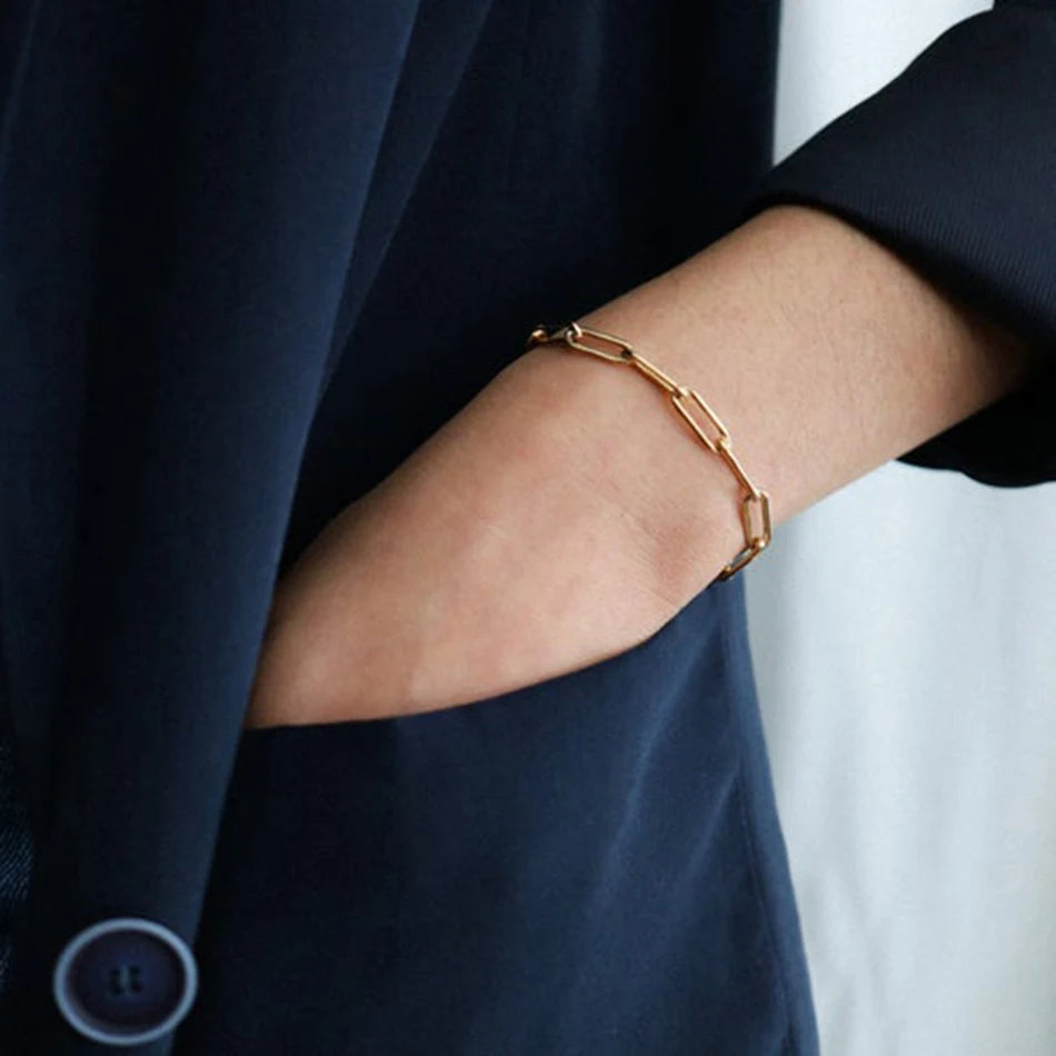 Minimalist Paperclip Chain Bracelet