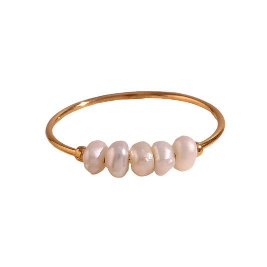 Gold Pearl Accent Ring